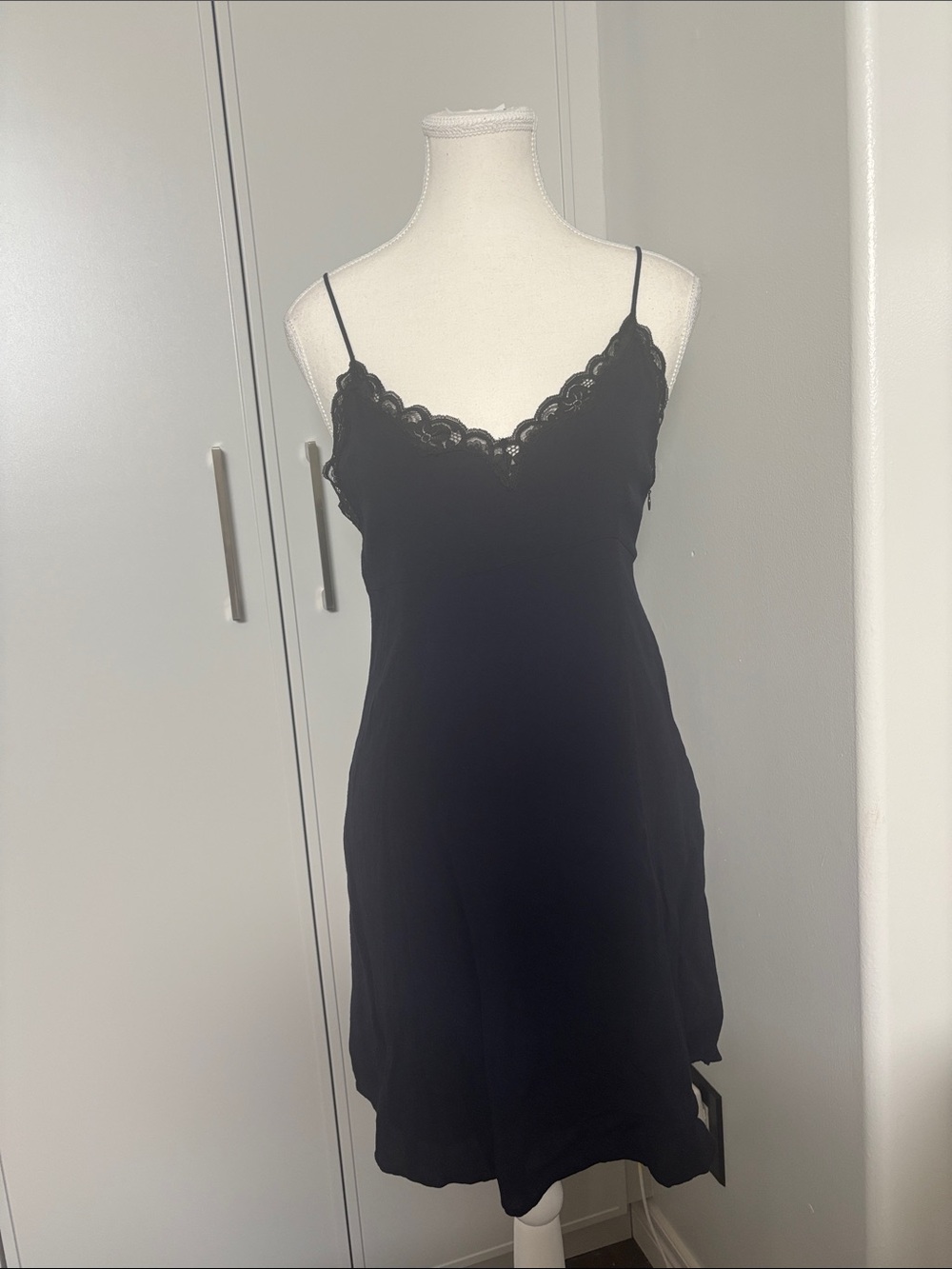 Wilfred Navy with Black Lace-Trim Slip Dress